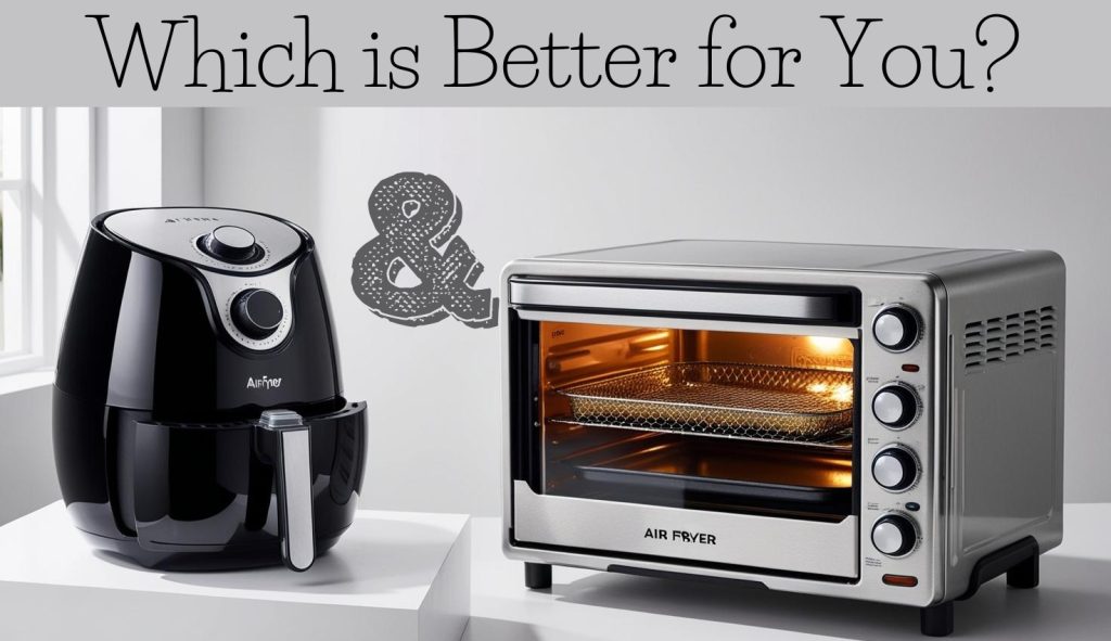 Air fryer vs Oven on a kitchen counter